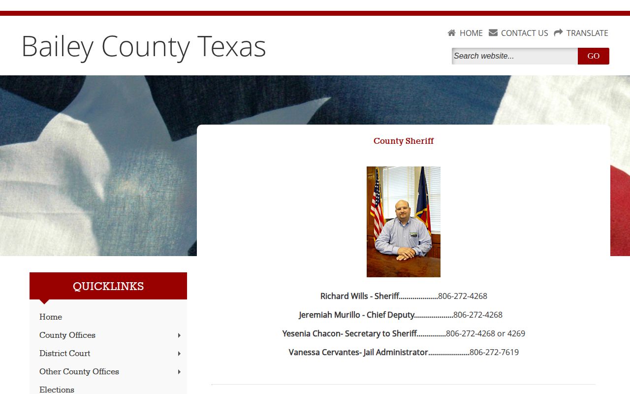 Bailey County released inmate Sheriff contact and notification guidance
